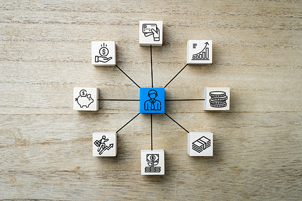 Ícones representando um projeto de modernização da indústria da mineração